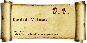 Deutsh Vilmos névjegykártya